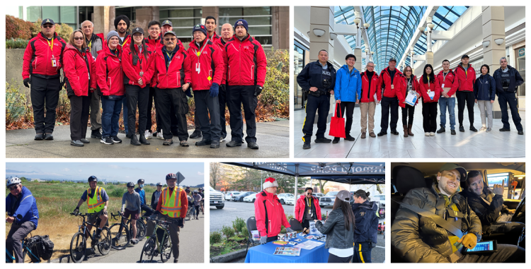 photo collage of volunteers smiling