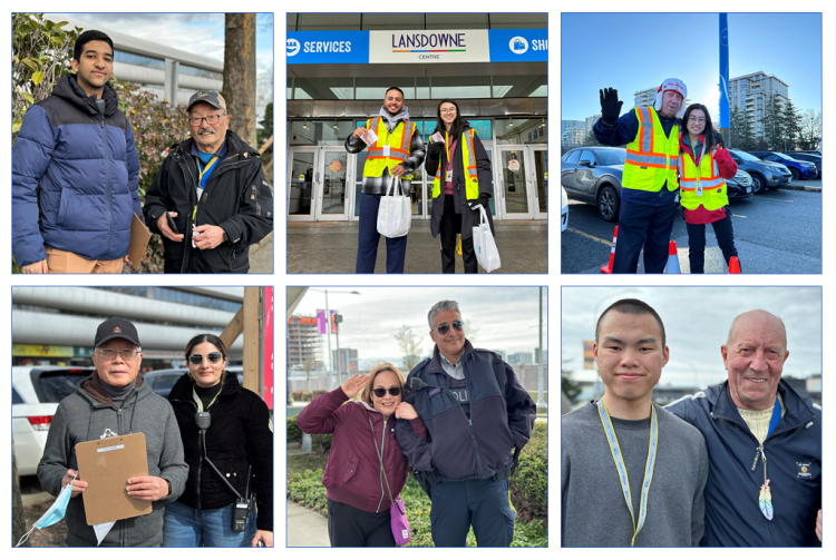 photo collage of volunteers smiling