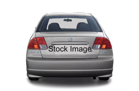 The backend of a grey Honda Civic with &lsquo;Stock Photo&rsquo; text overtop.