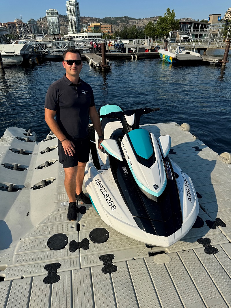 Lachlan Gibbings with recovered Waverunner 