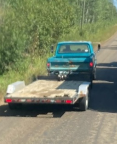Turquoise truck