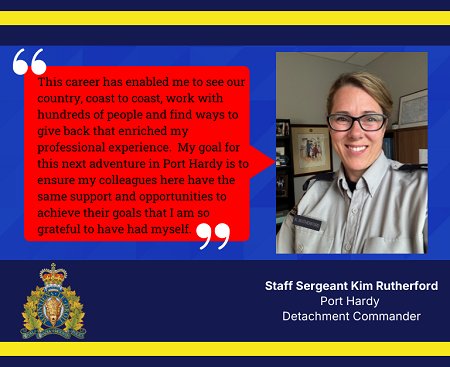 Picture of S/Sgt. Kim Rutherford in quote card.