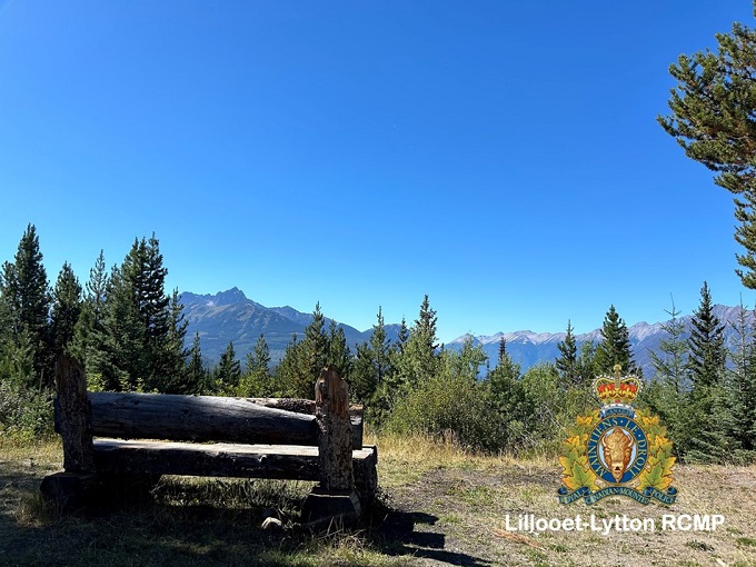 Pictured is a scenic viewpoint on the outskirts of Lillooet RCMP jurisdiction with Mt Sloan in the back.