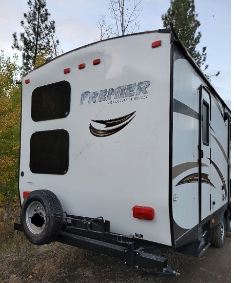 rear profile photo of travel trailer