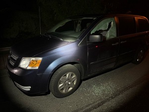 Car with smashed window 