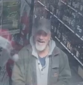 Close-up of Mark Hoffman&rsquo;s while inside Jimmy&rsquo;s Liquor Store