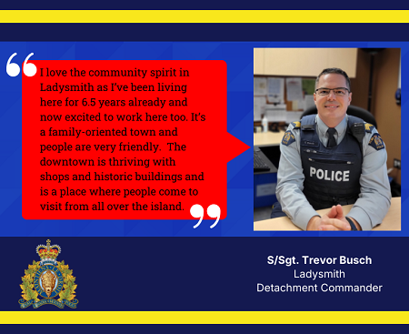 Quote card graphic with a photo of Staff Sergeant Trevor Busch and personalized quote.