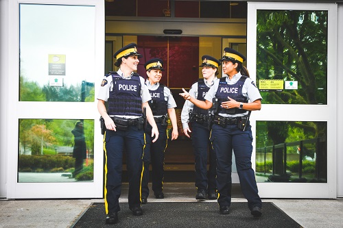 A group of female RCMP police officers in uniform