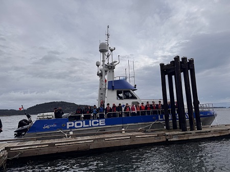 RCMP Vessel Lindsay with cadets on the deck