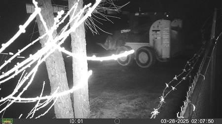 CCTV footage of stolen skid-steer