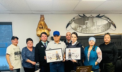 Representatives of Outma Sqilx&rsquo;w Cultural School and RCMP