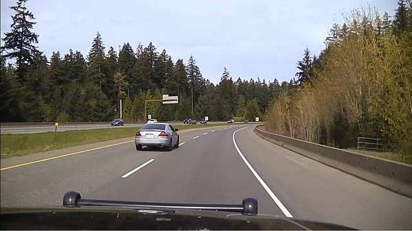 This car sped by an unmarked police vehicle on the Nanaimo Parkway. The driver was allegedly impaired and going to pick up his child