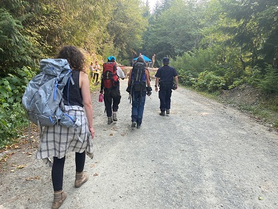 Photo of individuals voluntarily leaving the area