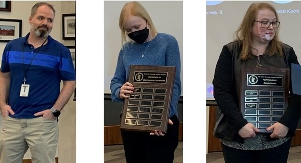 Luc Seguin, Sarah Padilla, and Paola Gobbo are receiving awards 