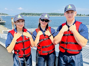 Youths with Personal Flotation devices on