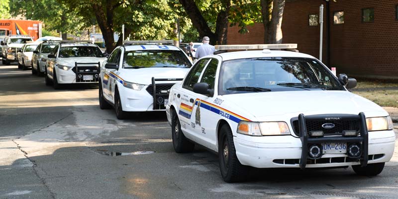 Muliple marked police cars deployed to wildfires