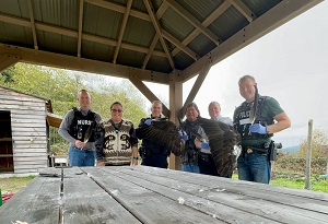 5.&#9;Nurse Jenkins, S/Sgt Casson, Cst&rsquo;s Baker and Waltman, First Nations dignitaries, and eagles