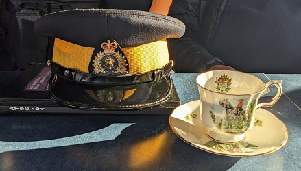 RCMP forge cap and tea cup