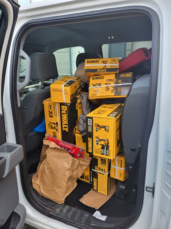 Photo of stolen items seized by police