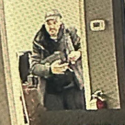 Still image of surveillance video of alleged break and enter suspect