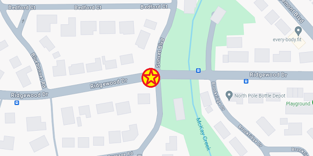 Pictured here is a  Google Images map of the intersection where an elderly man was struck during a hit-and-run on March 1, 2024.